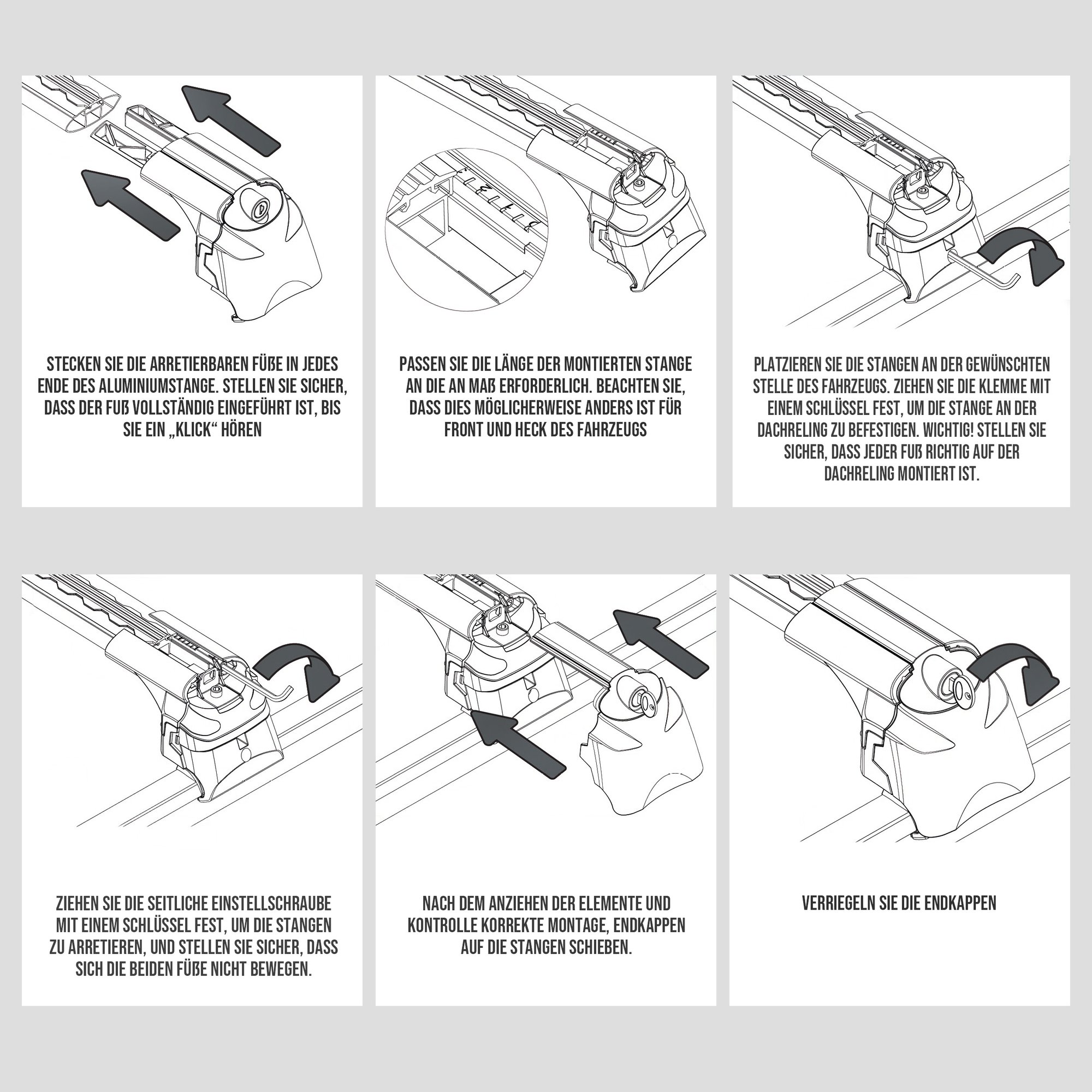 Portaequipajes de techo para Audi A6 Avant Combi IV (C7 | 4G) 2011-2018 lacado negro - Imagen 9 de 12