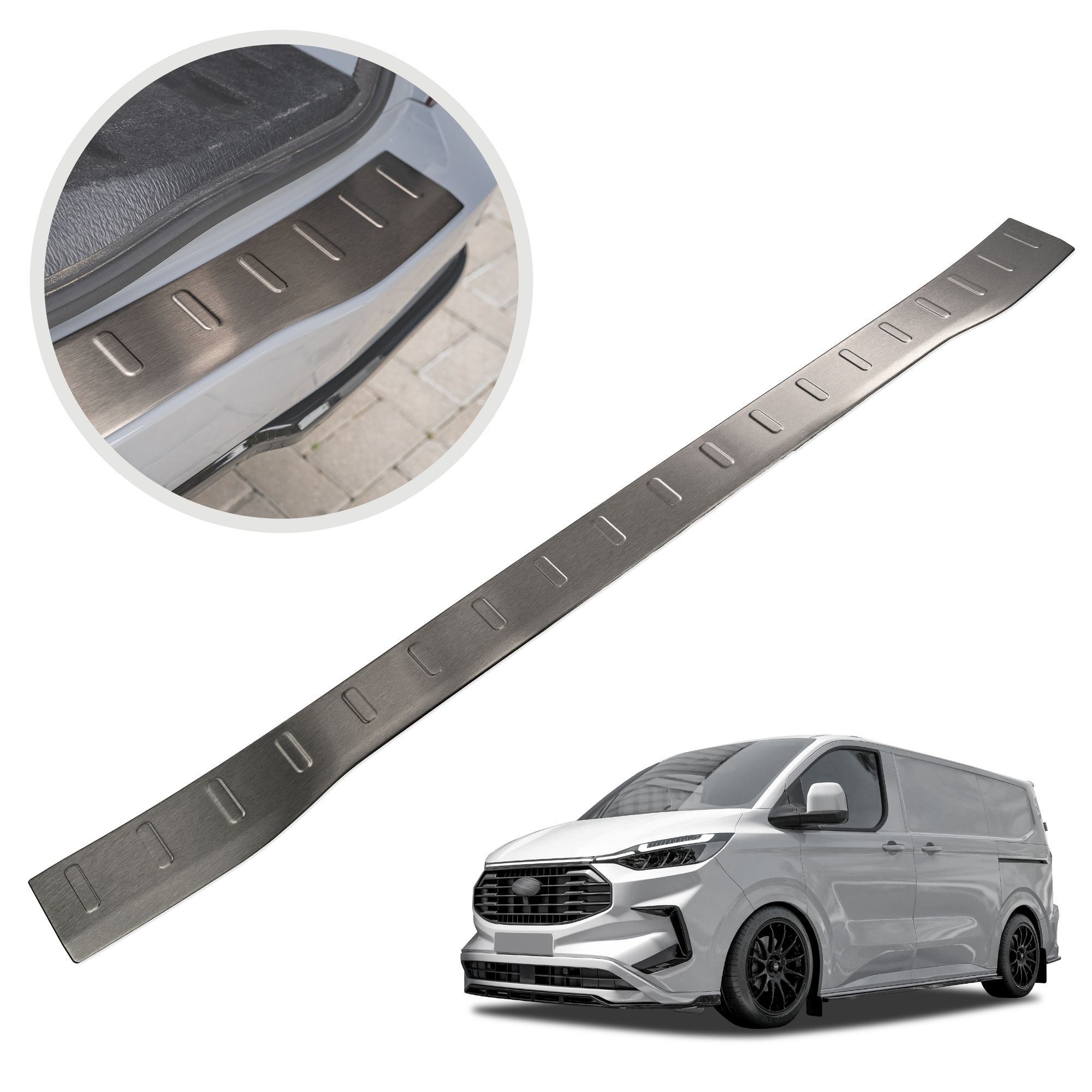 Rear bumper protection moulding for Ford Transit Custom 2023 - black ...