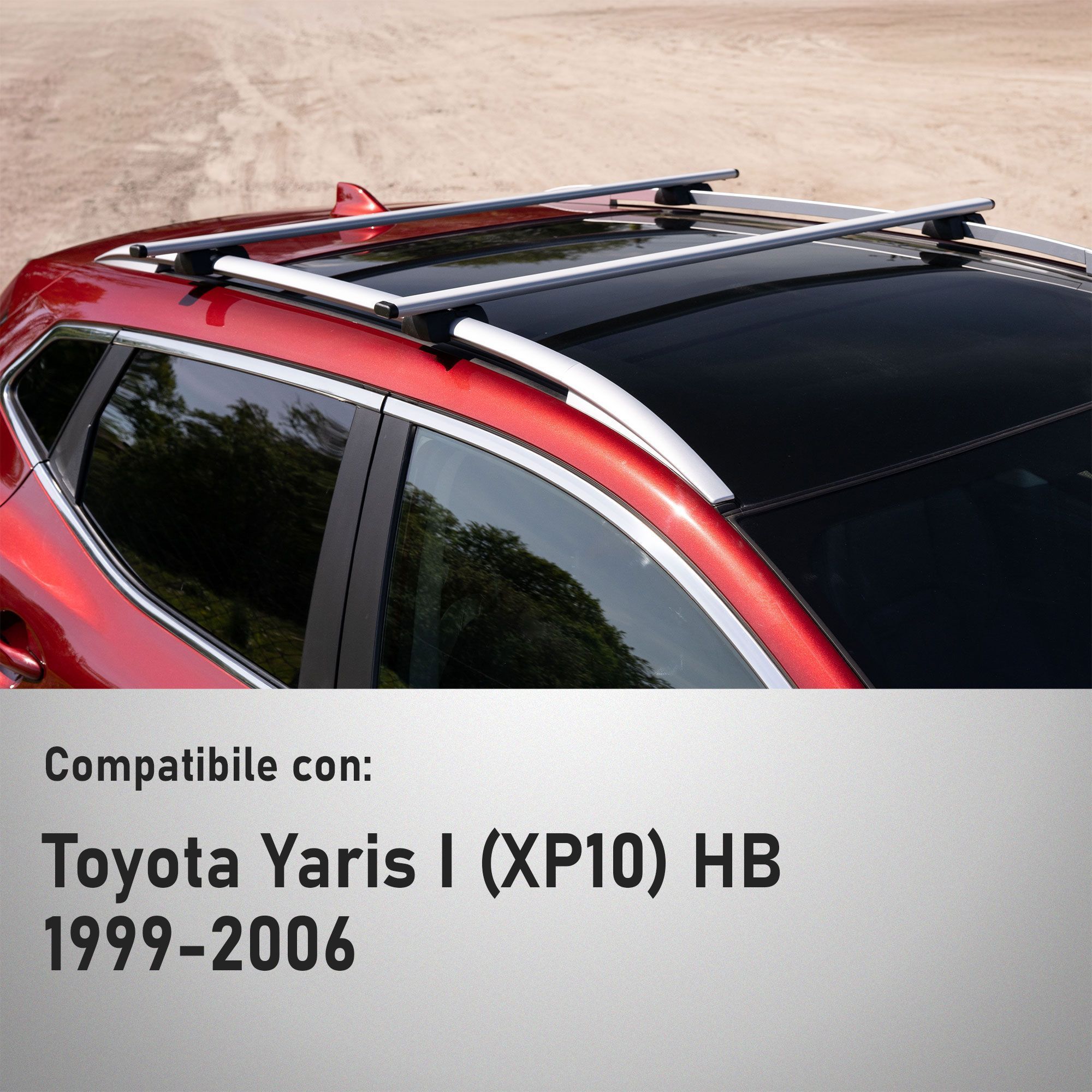 Roof Rack for Toyota Yaris Hatchback (XP10) 5D 1999-2006 Silver | eBay
